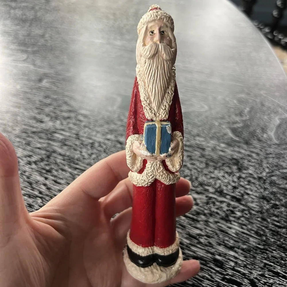 LOT OF 3 Folk Art‎ Old World Santa ST. NICK Figures Navity Vintage